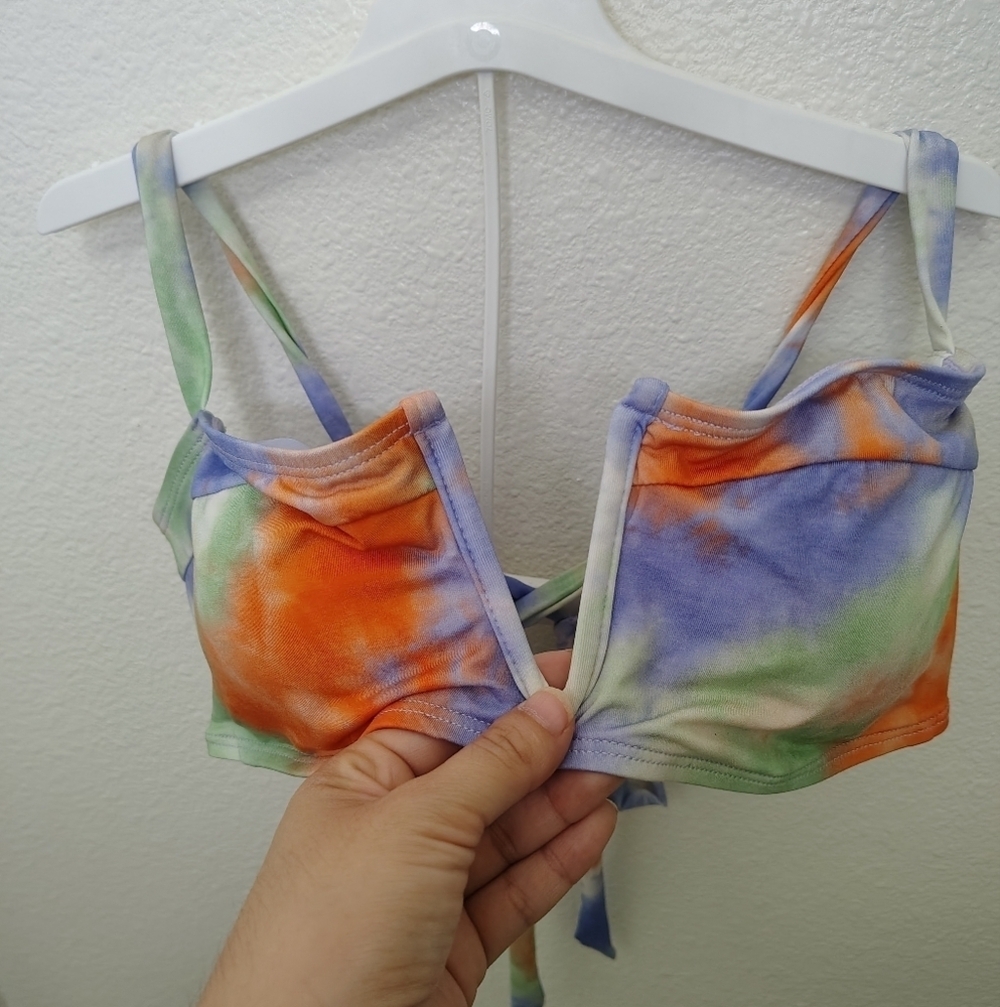 Lucky Brand Blue/Green /Orange Bikini Set Sz L NWOT - Picture 11 of 14